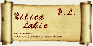 Milica Lakić vizit kartica